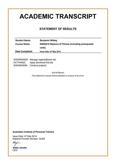 Certificate IV in Training and Assessment TAA40104 TAFE Transcript P2 | PDF