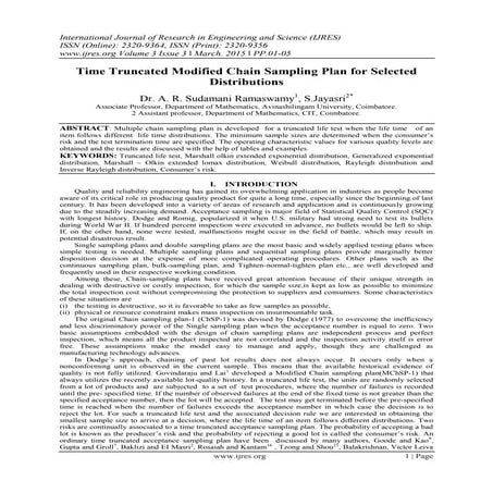 Cost based industrial rectifying sampling inspection | PDF
