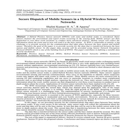 Secure Dispatch of Mobile Sensors in a Hybrid Wireless Sensor  Networks