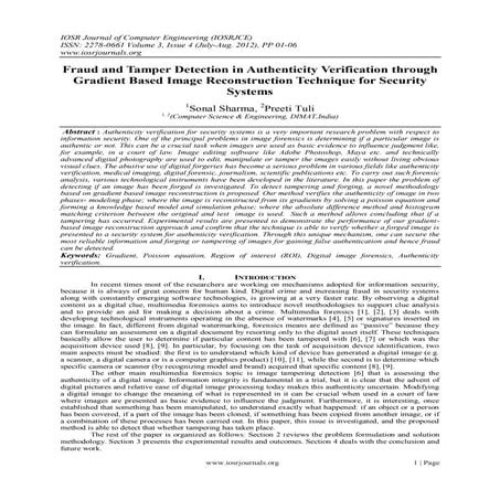 Fraud and Tamper Detection in Authenticity Verification through  Gradient Bas...