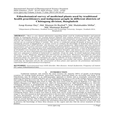 Traditional medicinal plants and practices of an Indigenous community ...