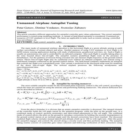 Unmanned Airplane Autopilot Tuning