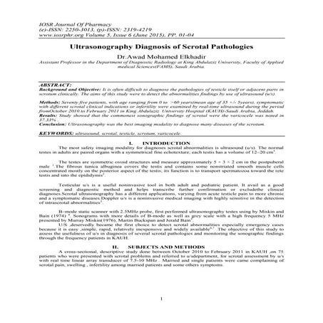 Ultrasonography Diagnosis of Scrotal Pathologies
