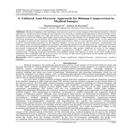 A Tailored Anti-Forensic Approach for Bitmap Compression in  Medical Images