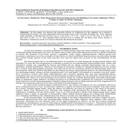 An epq model having weibull distribution deterioration with | PDF