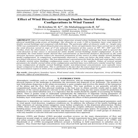 Effect of Wind Direction through Double Storied Building Model Configurations...
