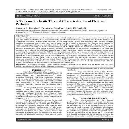 A Study on Stochastic Thermal Characterization of Electronic Packages