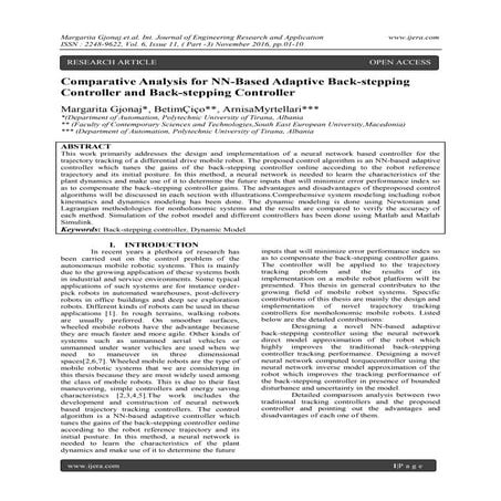 Comparative Analysis for NN-Based Adaptive Back-stepping Controller and Back-...