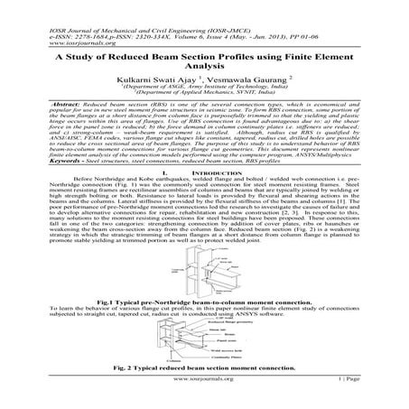 A Study of Reduced Beam Section Profiles using Finite Element Analysis