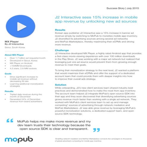 MoPub J2 Interactive Case Study
