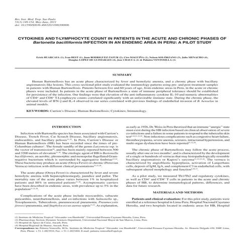 Cytokines and T-Lymphocyte count in patients in the acute and chronic phases ...