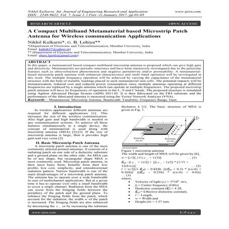 A Compact Multiband Metamaterial based Microstrip Patch Antenna for Wireless ...