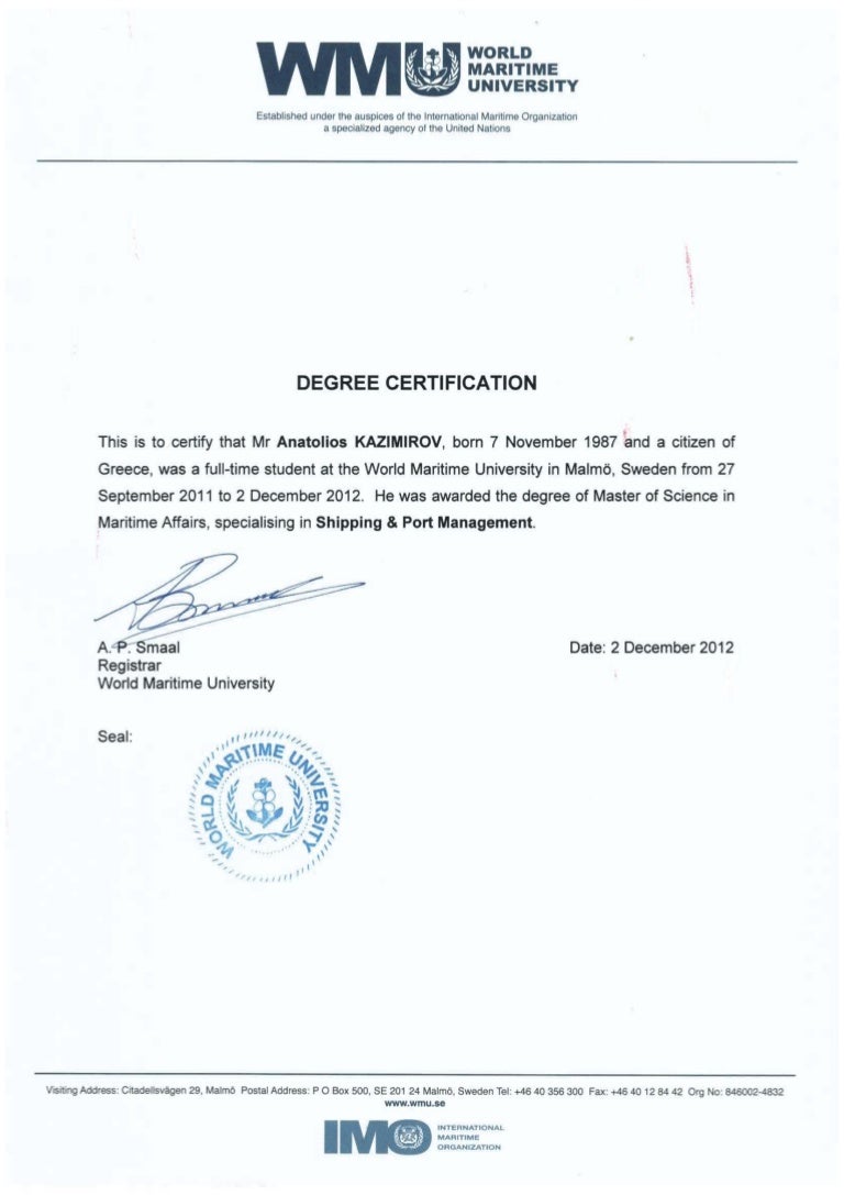 MSc Shipping and Port Management