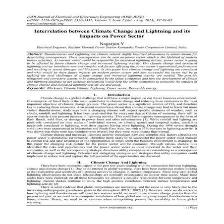Interrelation between Climate Change and Lightning and its Impacts on Power S...