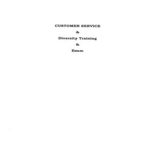 Customer and Diversity Training and...