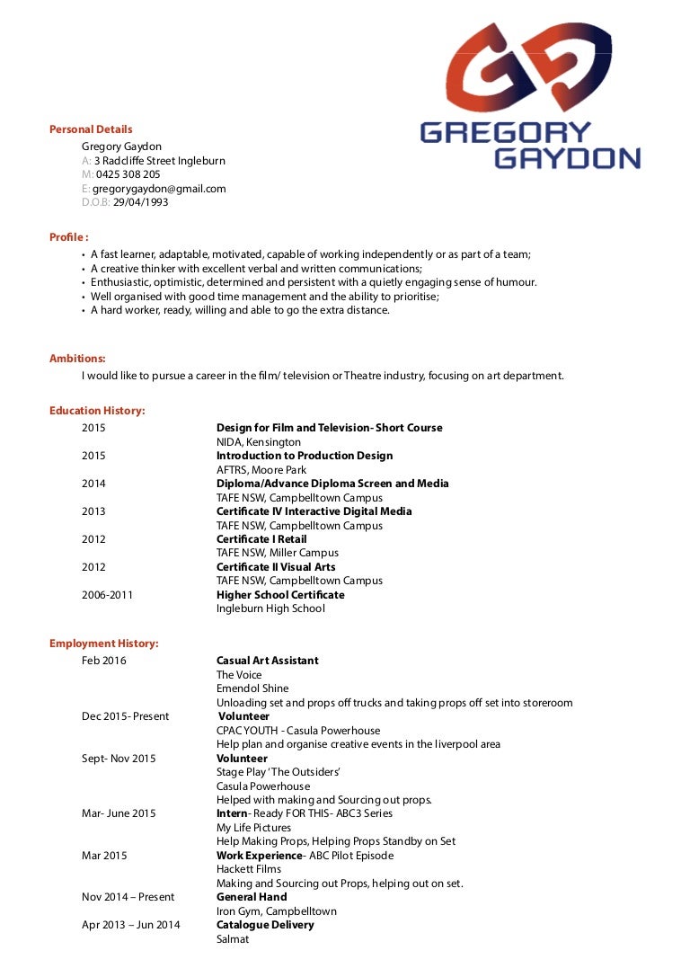 Gregory Gaydon Cv