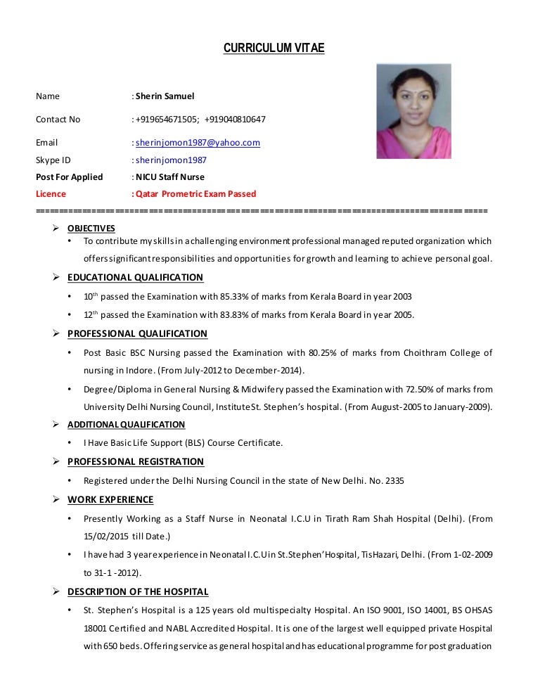 resume for applying job