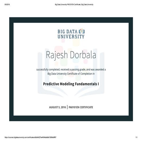 Big Data University PA0101EN Certificate _ Big Data University