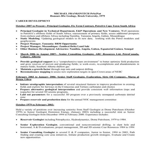 Frankovitch Resume-July 2015