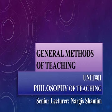 Lesson 1: Teaching Methodology (Methods in Teaching) | PPTX