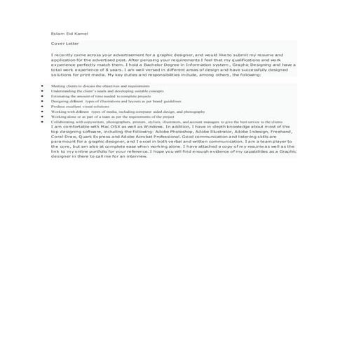 Eslam Cover Letter