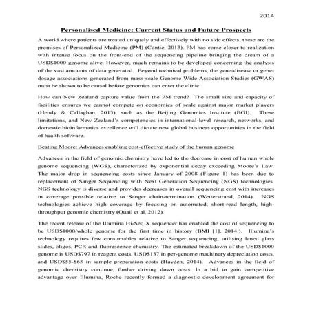 John Boikov Personalised Medicine Essay, Mark - 95 out of 100
