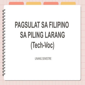 Filipino sa Piling Larang Tech Voc Pagsulat | PPTX