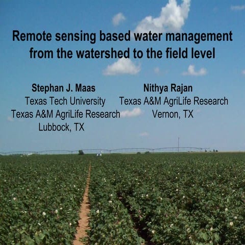 Remote sensing based water management from the watershed to the field level