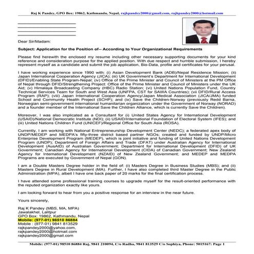 A1 my job application for office