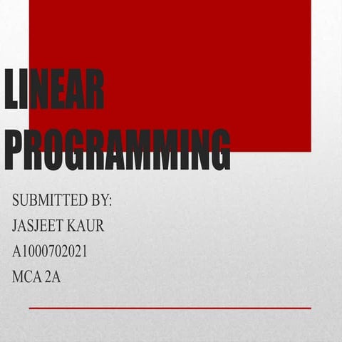 linear programming | PPT