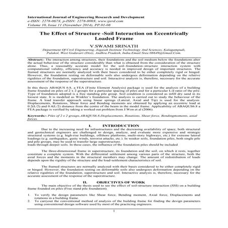 The Effect of Structure -Soil Interaction on Eccentrically Loaded Frame