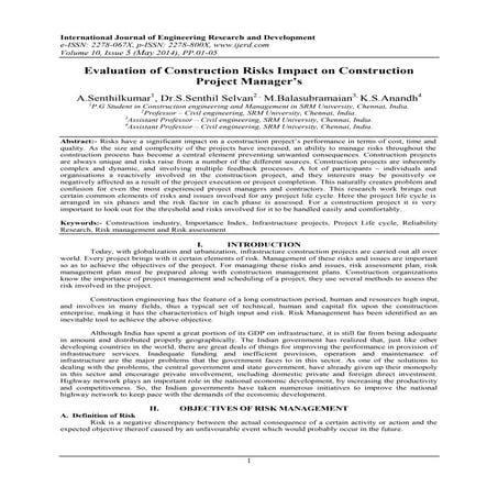 Risk Management In High Rise Construction Projects | PDF
