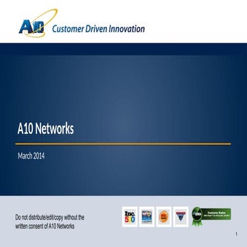 A10 presentation for LB GLB for ADC solutions