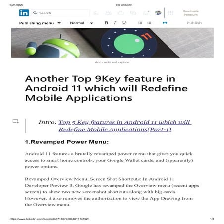 Another Top 9Key feature in Android 11 which will Redefine Mobile Applications