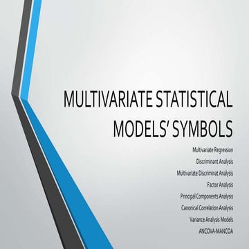 MULTIVARIATE STATISTICAL MODELS’ SYMBOLS