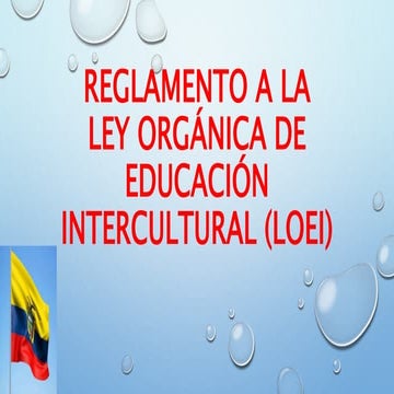 REGLAMENTO GENERAL A LA LEY ORGÁNICA DE EDUCACIÓN INTERCULTURAL | PDF