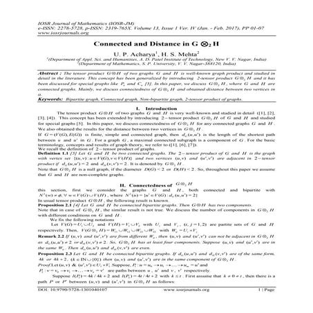 Connected and Distance in G ⊗2 H