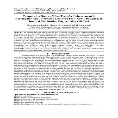 Comparative Study of Heat Transfer Enhancement in Rectangular And Interruped ...