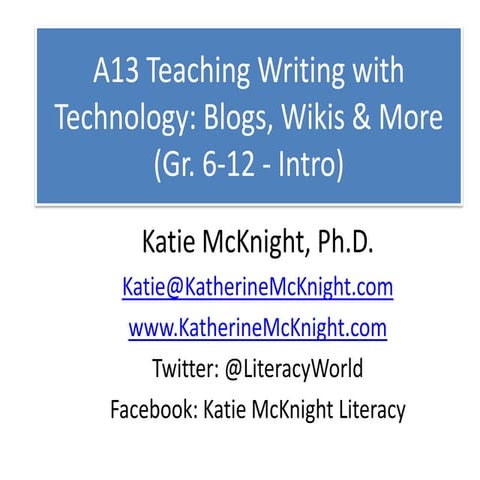 Teaching Writing with Technology