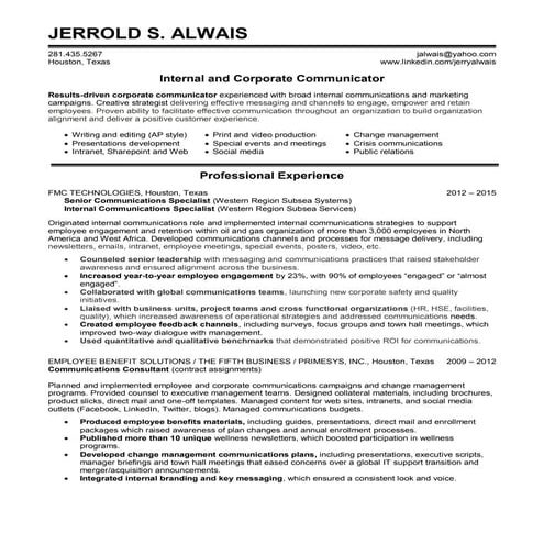Jerrold Alwais Resume Internal Communications-0429 | PDF