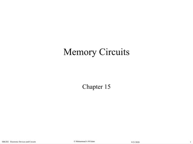 A15  sedra ch 15 memory circuits
