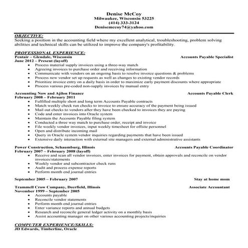 Denise McCoy Resume