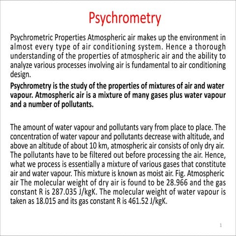 PSYCHROMETRY | PPTX