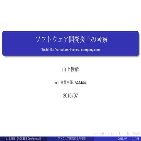 ソフトウェア開発炎上の検討 (in Japanese)