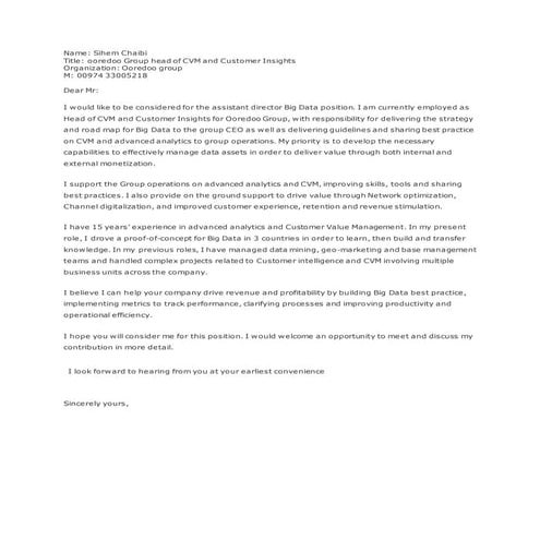 Cover letter Sihem chaibi Big data