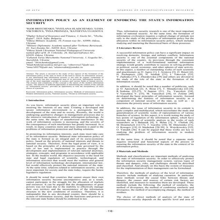 Information as element of enforcing the state`s information security