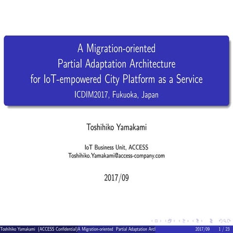 A Migration-oriented Partial Adaptation Architecture for IoT-empowered City P...