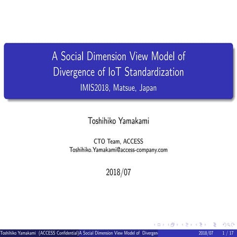 A Social Dimension View Model of Divergence of IoT Standardization