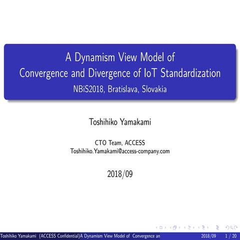 A Dynamism View Model of Convergence and Divergence of IoT Standardization