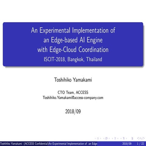  An Experimental Implementation of an Edge-based AI Engine with Edge-Cloud Co...